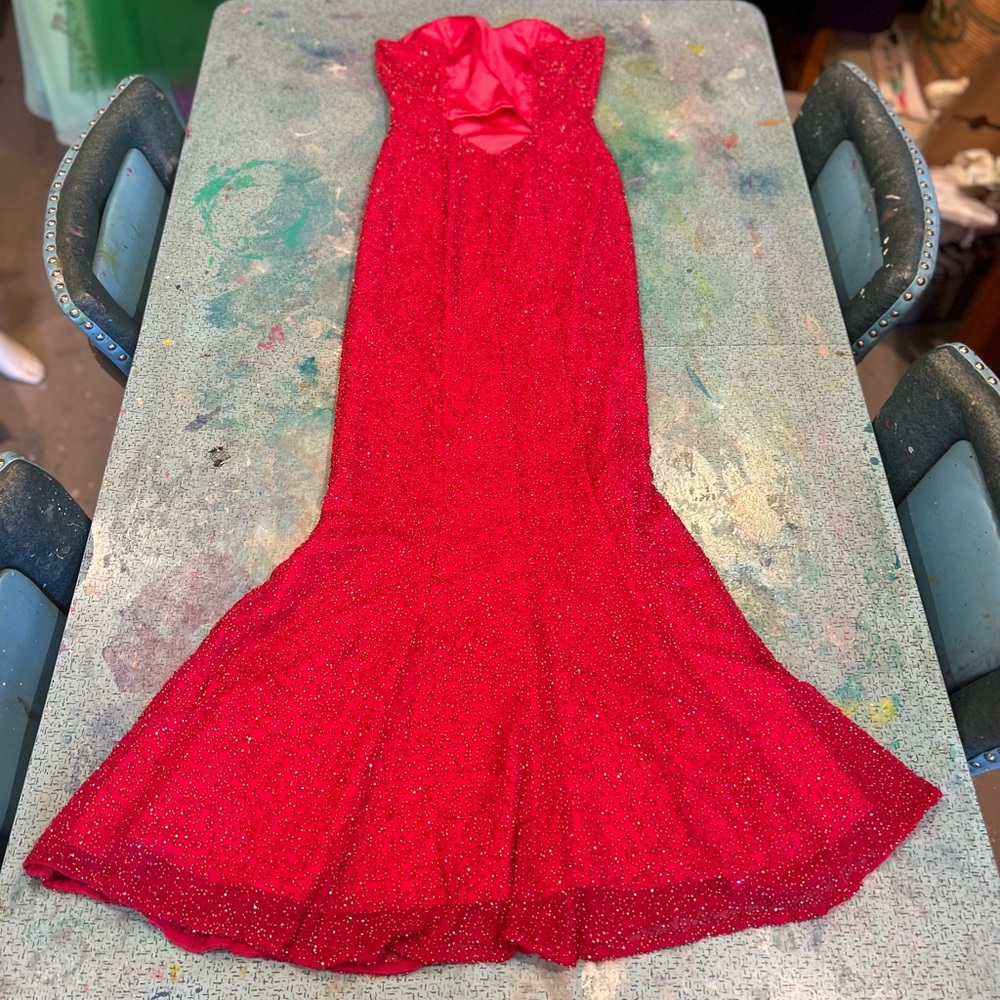Y2K Raspberry Beaded Gown - Picture 10 of 16